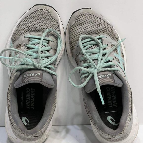 Asics Womens Gel Contend 5 1012A234 Gray Lace Up Low Top Running Shoes Size 6 - Picture 7 of 8
